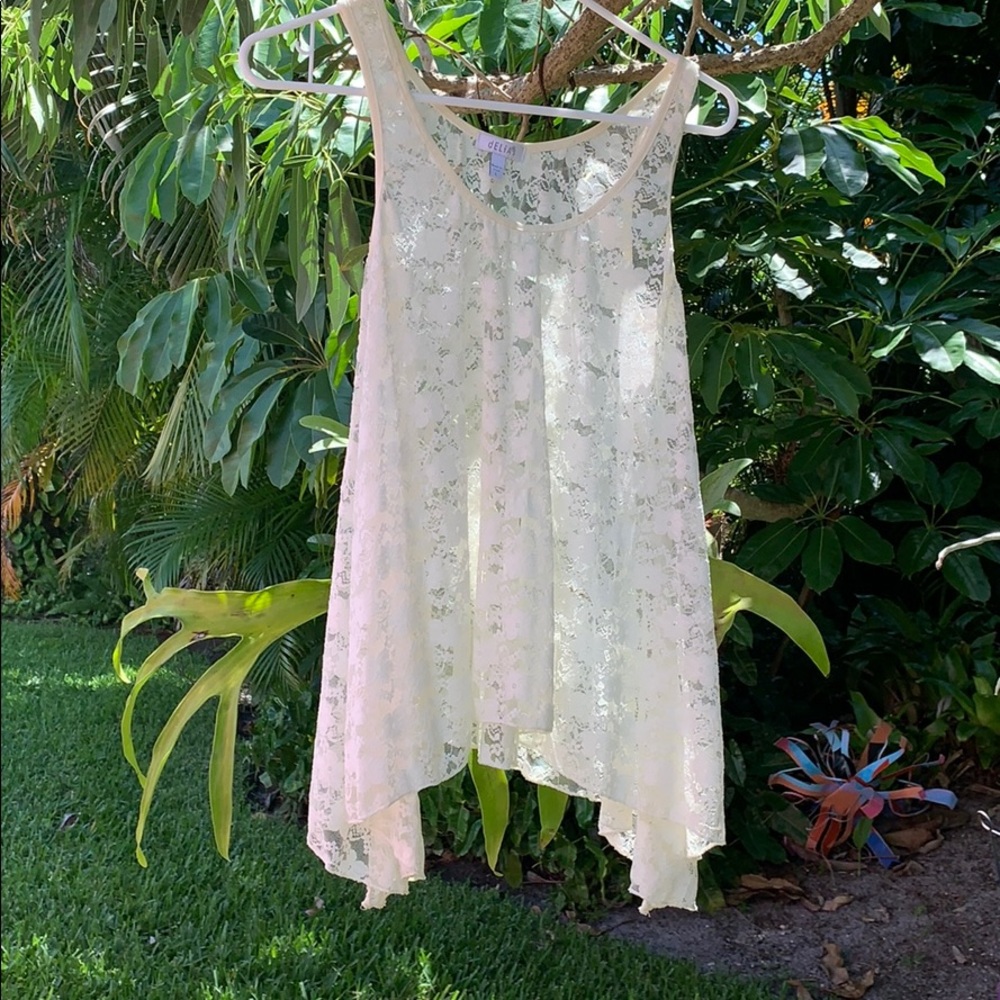 Delia*s Ivory Lace Tank Top